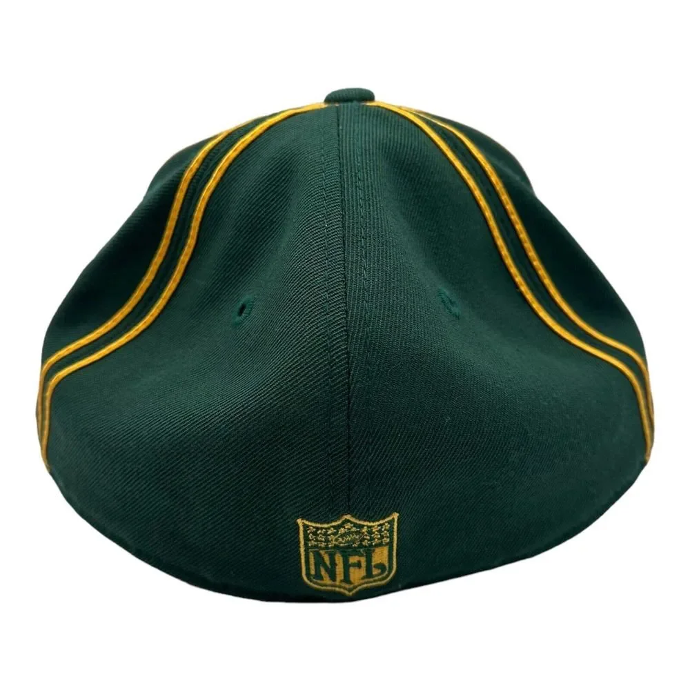 Reebok NFL Green Bay Packers Football Fitted Hat Cap 100%‎ Wool Size 7 1/2